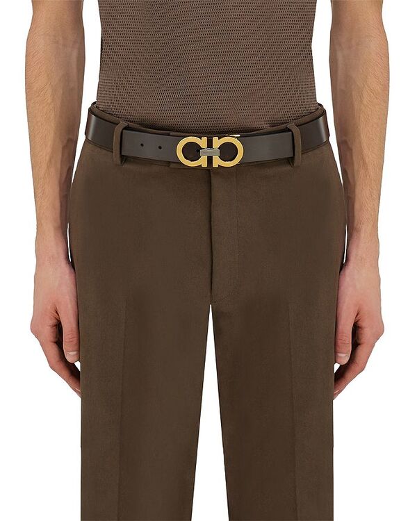 フェラガモ レディース 添え物 三尺帯 なめし革 FERRAGAMO Double Sided Adjustable Leather Belt T.moro