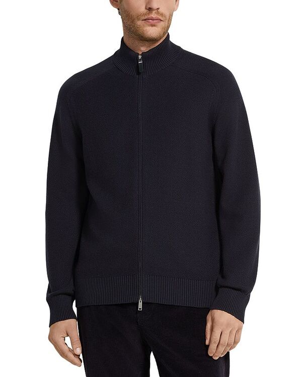 ゼニア レディース アウター ジレー 地絹 ZEGNA Casheta Cashmere \u0026 Silk Mlange Cardigan Navy Blue Mlange 米国海軍