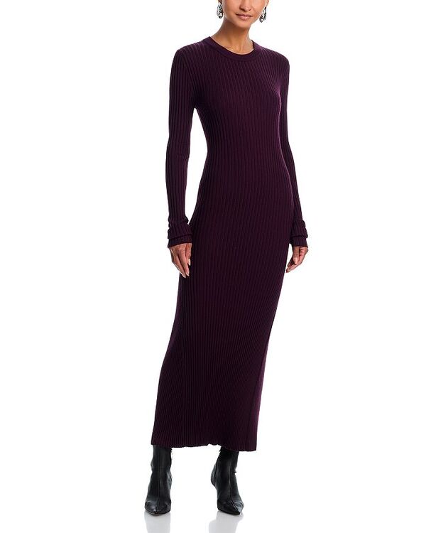 ヘルムート ラング レディース トップス ワンピース リブニット オープンバック ニット Helmut Lang Open Back Rib Knit Dress Eggplant 36,920円