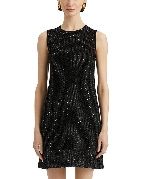オスカー デ ラ レンタ レディース トップス ワンピース ミニワンピース ミニ ツイード Oscar de la Renta Textured Tweed Mini Dress Black ブラック｜ReVida 店 175,900円