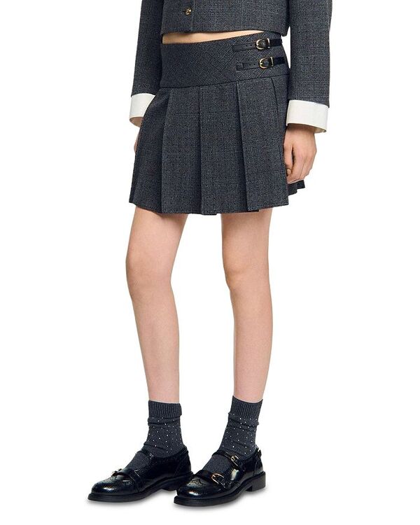 サンドロ レディース ボトムス スカート ミニ Sandro Mini Rhinestone Suit Skirt Grey/ Brown グレー 34,320円
