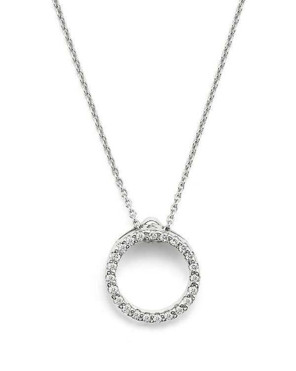 ロバートコイン レディース アクセサリー ネックレス・チョーカー・ペンダントトップ レース Roberto Coin 18K White Gold or Yellow Gold and Diamond Extra Small Circle Necklace 16\