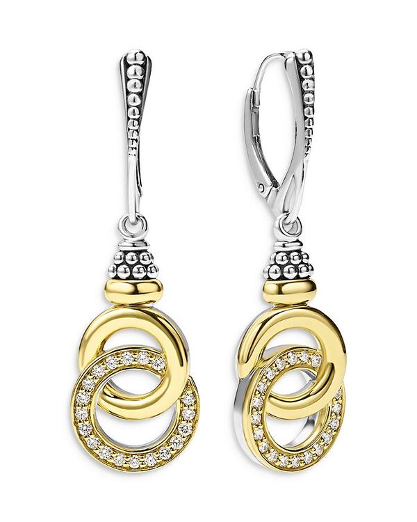 ラゴス レディース アクセサリー ピアス・イヤリング LAGOS 18K Yellow Gold & Sterling Silver Signature Caviar Diamond Interlocking Drop Earrings Gold/Silver ゴールド