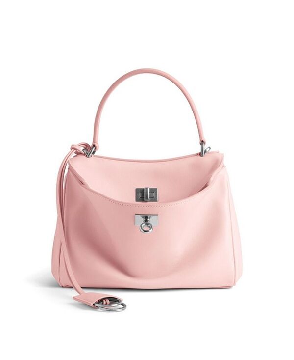 バレンシアガ レディース 御徒面子 ハンドバック ミニ Balenciaga Rodeo Mini Handbag Crocodile Embossed Suede Pink さくら色