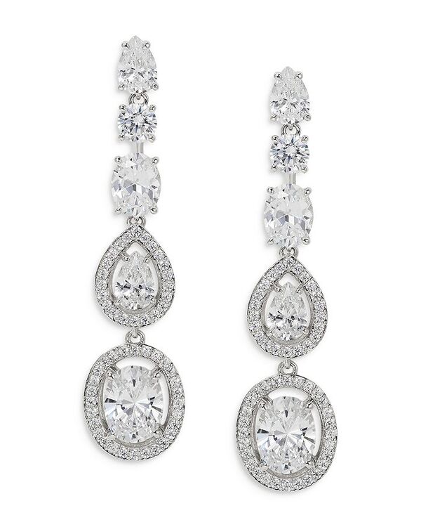 ナディール レディース アクセサリー ピアス・イヤリング Nadri Radiant Cubic Zirconia Halo Linear Drop Earrings in Rhodium Plated Silver シルバー