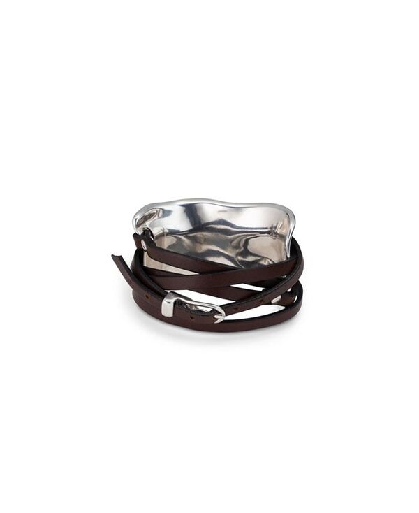 ウノデ 50 レディース アクセサリー ブレスレット・バングル・アンクレット レザー UNOde50 Sterling Silver-Plated Bracelet with Leather Straps Silver シルバー
