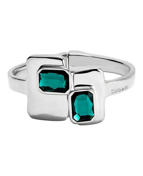 ウノデ 50 レディース アクセサリー ブレスレット・バングル・アンクレット UNOde50 Rigid Sterling Bracelet with Green Crystals Silver and Green グリーン