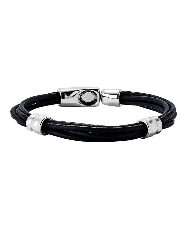 ウノデ 50 レディース アクセサリー ブレスレット・バングル・アンクレット レザー UNOde50 Multiple Leather with 2 Circumferences Plated in Sterling Bracelet Silver シルバー