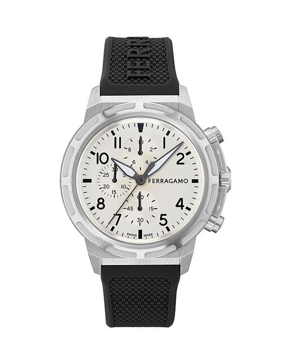 フェラガモ レディース アクセサリー 腕時計 FERRAGAMO Sport Chronograph 44mm Silver/Black ブラック