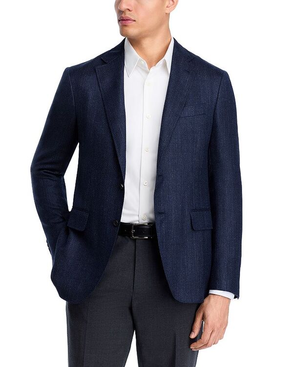 カナーリ レディース アウター 上衣・上衣 羊毛 地絹 厚地の外套 リネン Canali Kei Wool Silk \u0026 Linen Herringbone Unstructured Trim Fit Sport Coat Navy 米国海軍