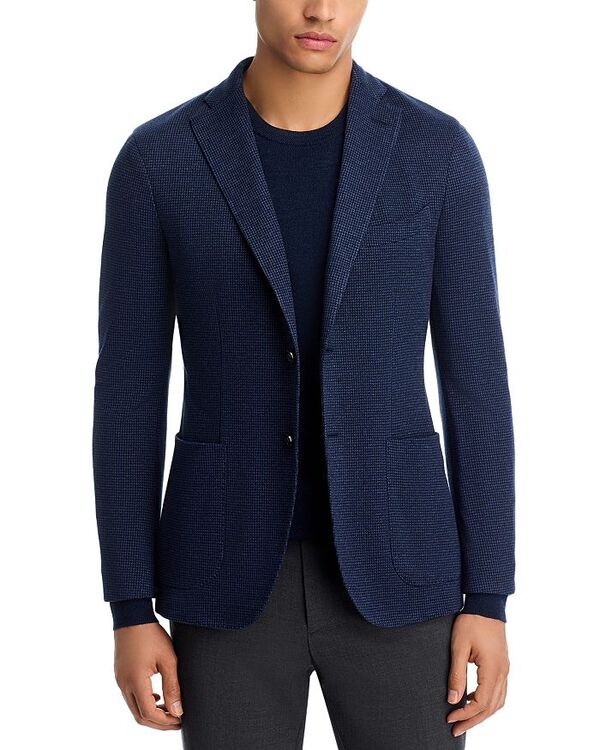 ボリオリ レディース アウター ジャケット・ブルゾン スリムフィット ジャージー ジャケット Boglioli Micro Houndstooth Jersey Slim Fit K-Jacket Navy ネイビー｜ReVida 店 125,900円