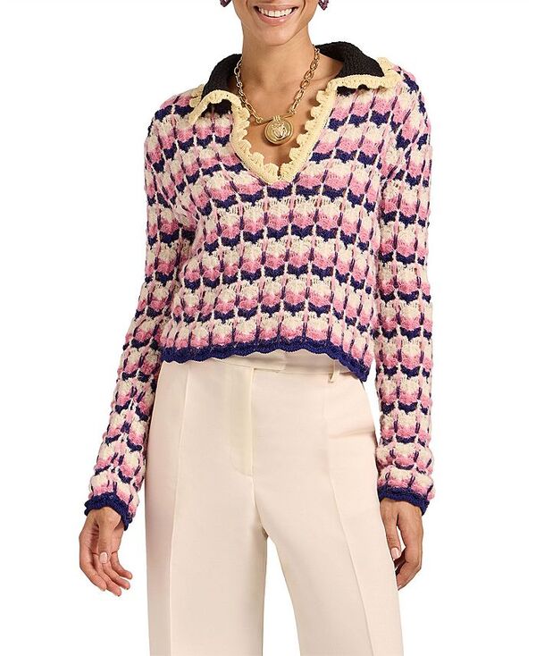 ラ・ダブル・ジェイ レディース トップス スポーツシャツ La DoubleJ Long Sleeves Picket Polo Shirt Multicolor Multicolor マルチ色合い