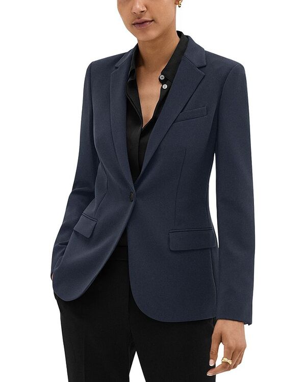 セオリー レディース アウター ジャケット・ブルゾン クレープ ブレザー Theory Admiral Crepe Staple Blazer Nocturnal Navy ネイビー｜ReVida 店