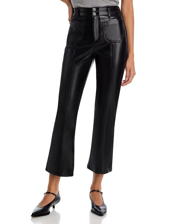 サンク セプト レディース ボトムス デニムパンツ アンクル レザー ジーンズ フェイクレザー Cinq Sept Faux Leather Dorothea High Rise Ankle Jeans Black ブラック｜ReVida 店