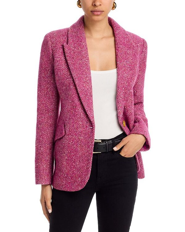 ラジャンス レディース アウター ジャケット・ブルゾン ウール ブレザー L\'AGENCE Chamberlain Wool Blend Herringbone Blazer Pink Multi Herringbone ピンク｜ReVida 店