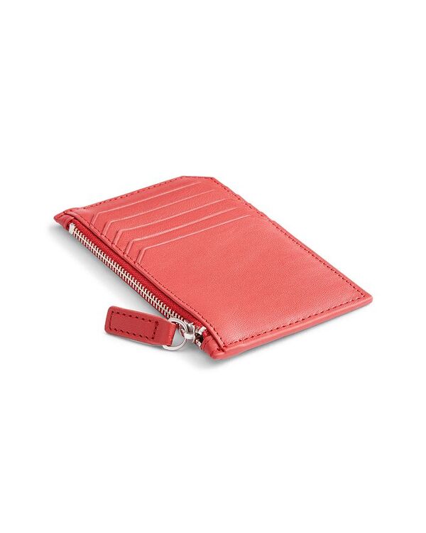 ロイス レディース アクセサリー 財布 レザー ROYCE New York Leather Zipper Credit Card Case Red レッド