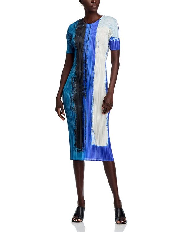 プリーツ プリーズ イッセイ ミヤケ レディース トップス ワンピース PLEATS PLEASE ISSEY MIYAKE Jump Dress Blue ブルー｜ReVida 店