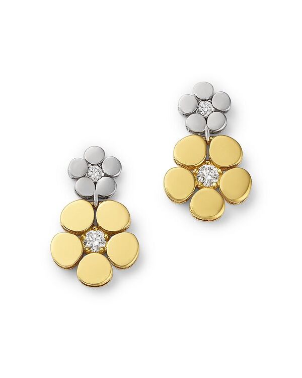 ロバートコイン レディース アクセサリー ピアス・イヤリング Roberto Coin 18K White & Yellow Gold Daisy Diamond Drop Earrings Yellow/White ホワイト