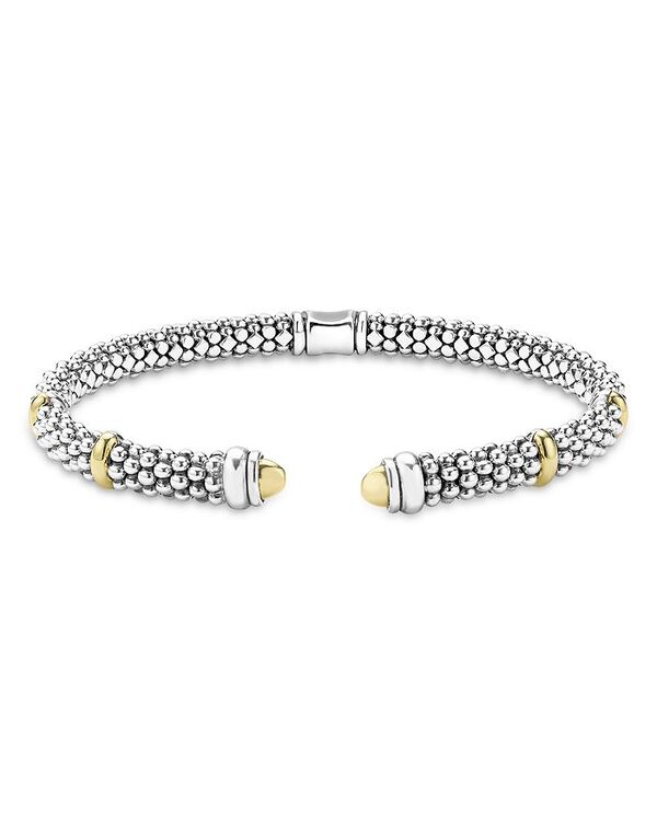 ラゴス レディース アクセサリー ブレスレット・バングル・アンクレット LAGOS 18K Yellow Gold & Sterling Silver Signature Caviar Versa Cuff Bracelet Silver シルバー｜ReVida 店