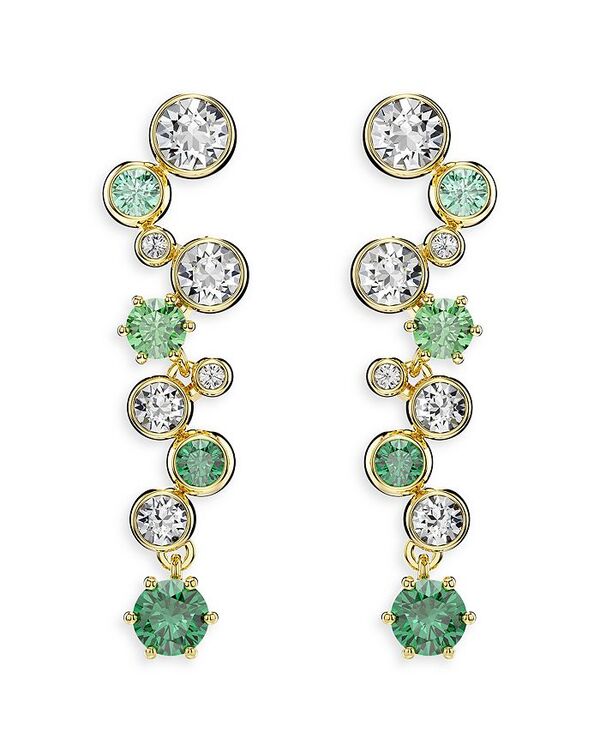 スワロフスキー レディース アクセサリー ピアス・イヤリング Swarovski Constella White & Green Crystal Linear Drop Earrings Green/Gold グリーン 34,970円