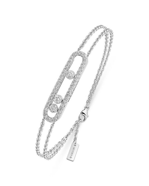 メシカ レディース アクセサリー ブレスレット・バングル・アンクレット Messika Diamond Move Pav Bracelet in 18K Gold 0.65 tcw White Gold ホワイト
