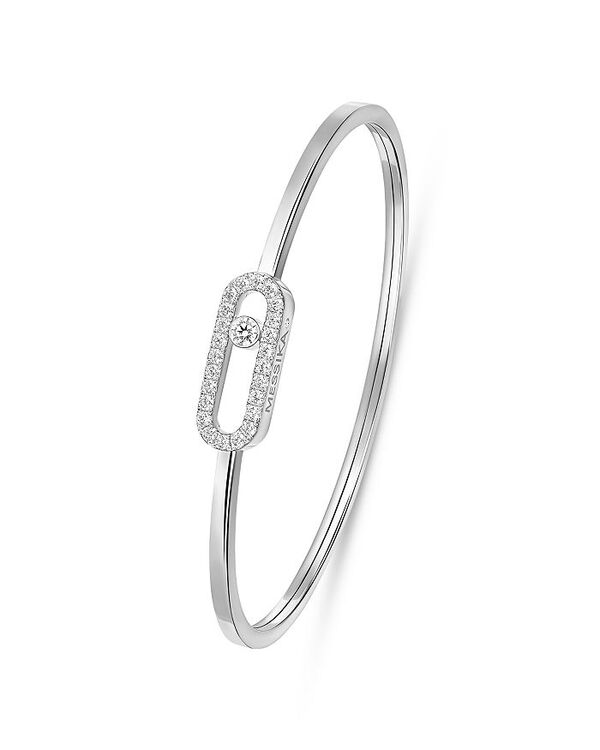 メシカ レディース アクセサリー ブレスレット・バングル・アンクレット Messika Diamond Move Uno Medium Model Pav Flex Bracelet in 18K Gold 0.34 tcw White Gold ホワイト｜ReVida 店