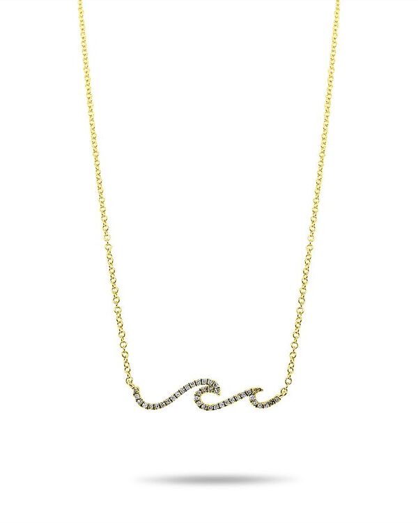 メイラティ レディース アクセサリー ネックレス・チョーカー・ペンダントトップ レース Meira T 14K Yellow Gold Diamond Wave Pendant Necklace 16-18\