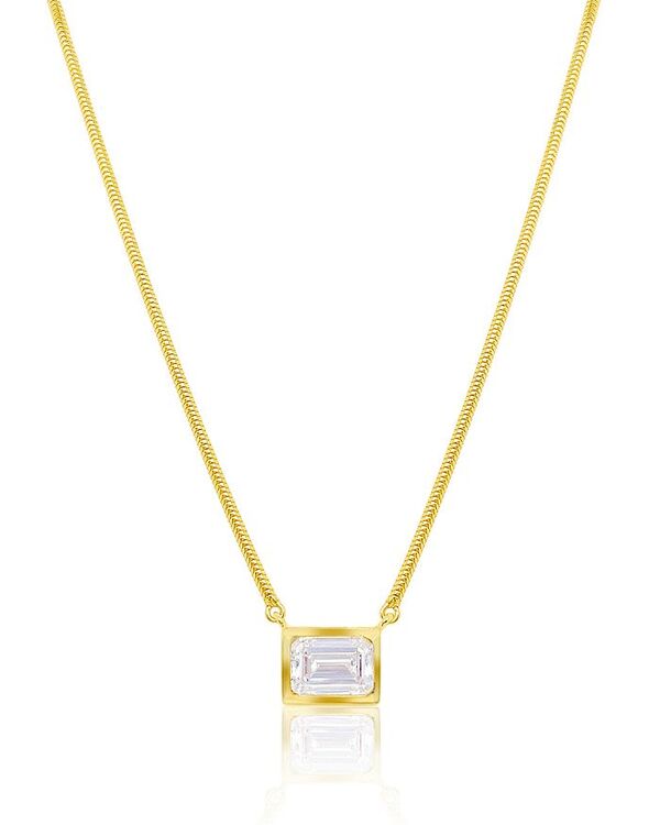 メイラティ レディース アクセサリー ネックレス・チョーカー・ペンダントトップ レース Meira T 14K Yellow Gold Lab Grown Diamond Emerald Cut Pendant Necklace 16-18" Gold ゴールド｜ReVida 店