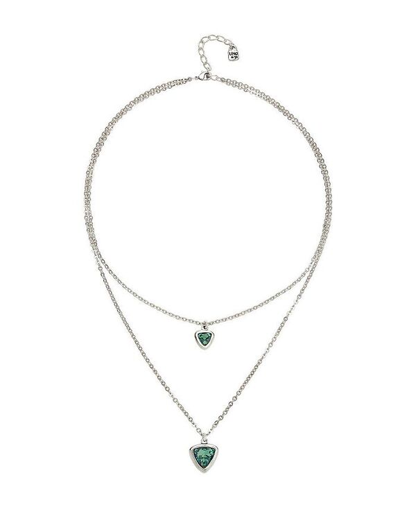 ウノデ 50 レディース アクセサリー ネックレス・チョーカー・ペンダントトップ レース UNOde50 Green Triangle Pendant Necklace Silver シルバー