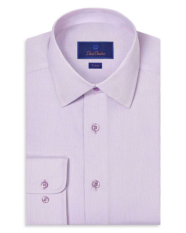 デイビッドドナヒュー レディース トップス シャツ スリムフィット プリント David Donahue Slim Fit Printed Dobby Dress Shirt White/ Lilac ホワイト