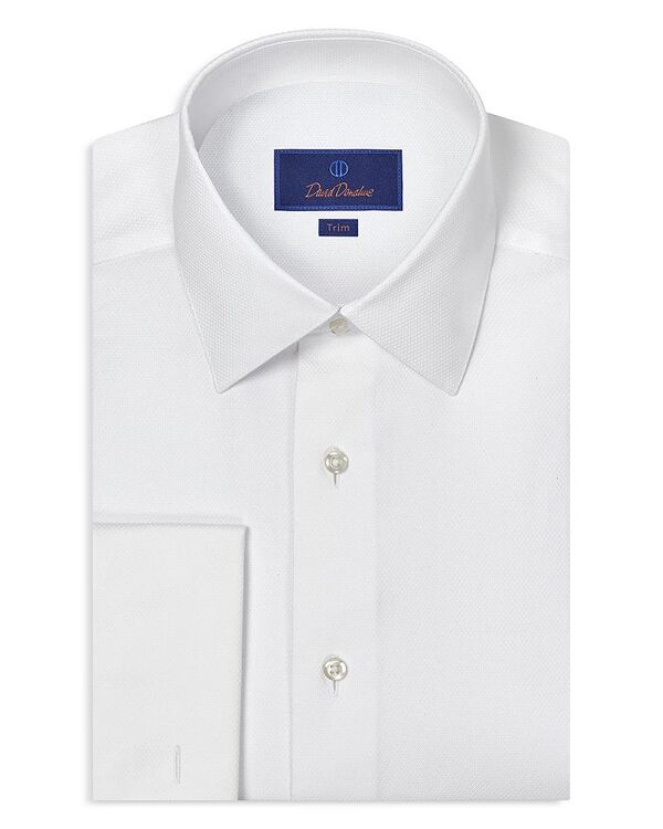 デイビッドドナヒュー レディース トップス シャツ スリムフィット David Donahue Slim Fit Dobby French Cuff Formal Shirt White/ White ホワイト｜ReVida 店
