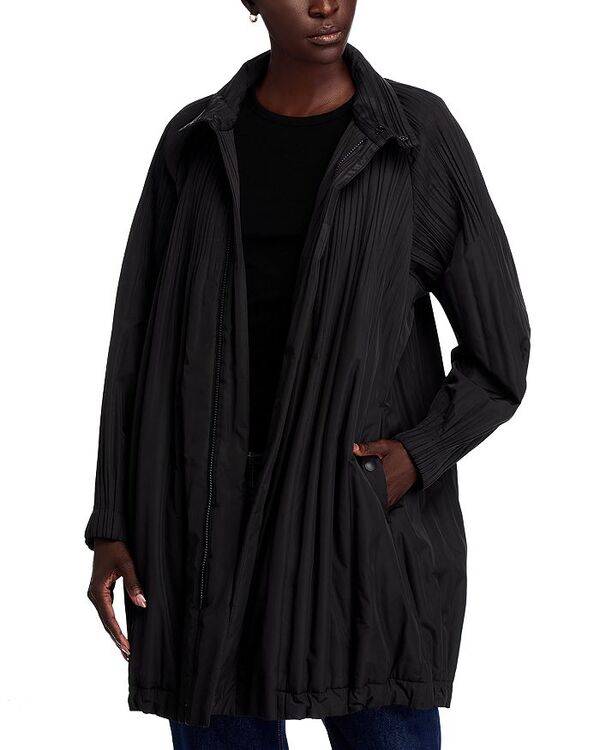 筋目 プリーズ イッセイ ミヤケ レディース アウター 厚地の外套 PLEATS PLEASE ISSEY MIYAKE Padded Pleats Coat Black 黒いこと