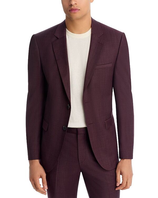 フューゴ レディース アウター ジャケット・ブルゾン スリムフィット ジャケット HUGO Arti Extra Slim Fit Tic Weave Suit Jacket Dark Red レッド|ReVida 店