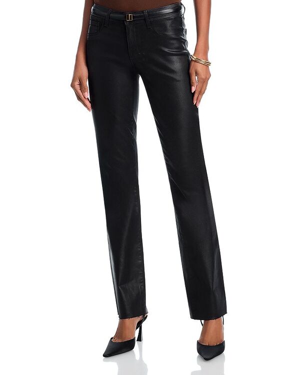 ラジャンス レディース シューズ スニーカー ストレート ローライズ コート ジーンズ L'AGENCE Sneeki Low Rise Sneaker Straight Leg Jeans in Noir Coated Noir Coated｜ReVida 店