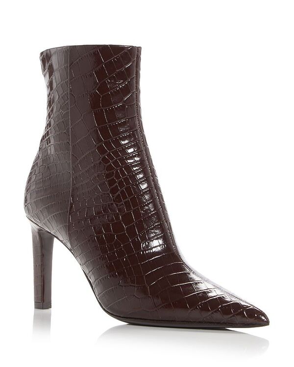 ジミーチュー レディース シューズ ブーツ・レインブーツ Jimmy Choo Women's Frankie 85 Croc Embossed Booties Chocolate チョコレート