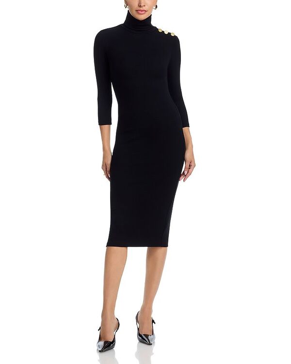 ラジャンス レディース トップス ワンピース タートルネック L'AGENCE Voletta Three Quarter Sleeve Turtleneck Dress Black ブラック