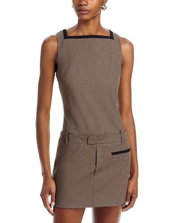 スタウド レディース トップス ワンピース ミニワンピース ミニ STAUD Skyla Mini Dress Houndstooth