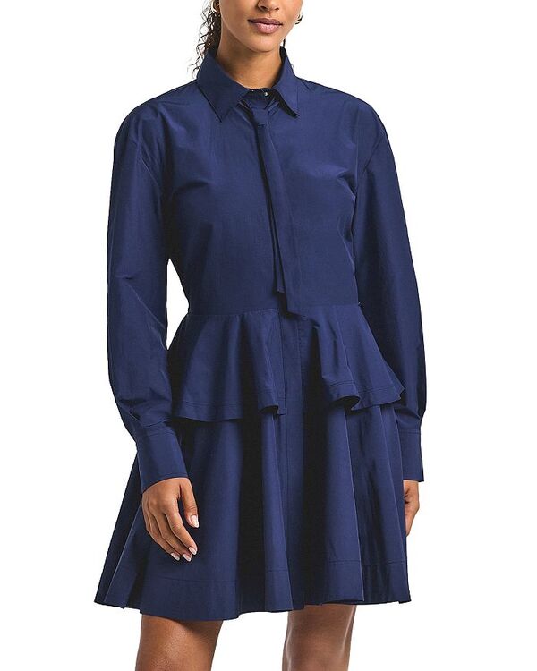 デレクラムテンクロスバイ レディース トップス ワンピース Derek Lam 10 Crosby Azure Peplum Dress Navy ネイビー