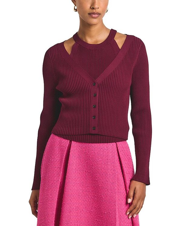 デレクラムテンクロスバイ レディース アウター カーディガン Derek Lam 10 Crosby Lonnie Cardigan Bordeaux｜ReVida 店 26,850円