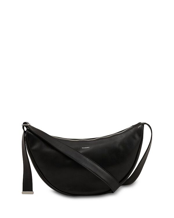 サンドロ レディース バッグ ハンドバッグ レザー Sandro Small Leather Hobo Bag Black ブラック