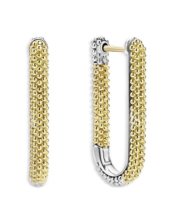 ラゴス レディース アクセサリー ピアス・イヤリング LAGOS 18K Yellow Gold & Sterling Silver Caviar Lux Beaded Oval Hoop Earrings Gold ゴールド