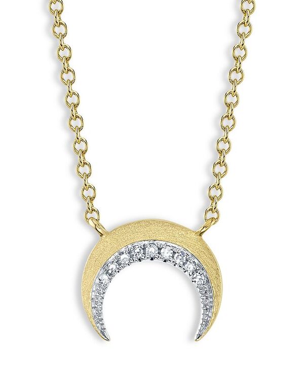 ムーン & メドウ レディース アクセサリー ネックレス・チョーカー・ペンダントトップ レース Moon & Meadow 14K Yellow Gold Diamond Crescent Moon Matte Necklace 0.02 tcw Gold ゴールド|ReVida 店