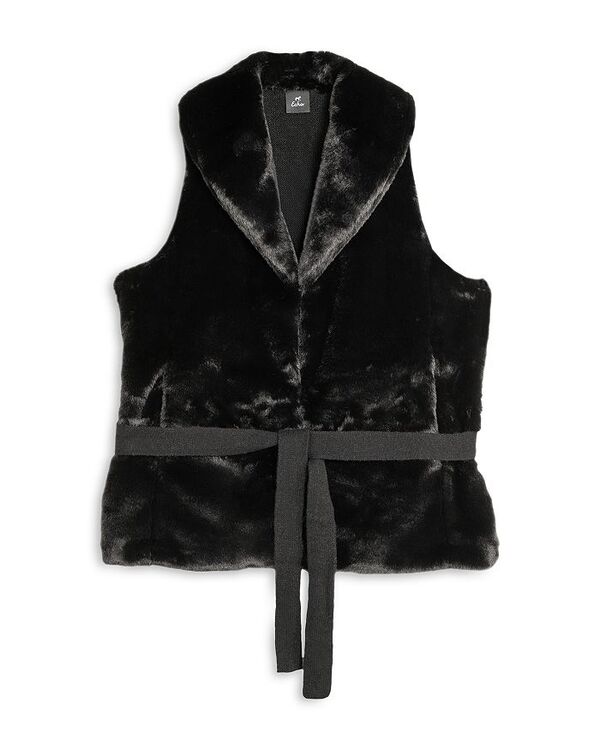 エコー レディース アウター ベスト Echo Shawl Collar Faux Fur Vest Black ブラック|ReVida 店