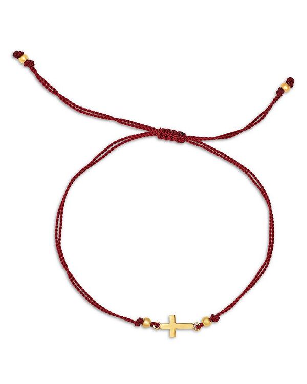 ゾーシッコ レディース アクセサリー ブレスレット・バングル・アンクレット ミディ Zo Chicco 14K Yellow Gold Midi Bitty Symbols Cross Red Cord Slider Bracelet Gold ゴールド｜ReVida 店