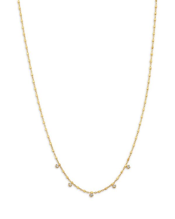 ゾーシッコ レディース アクセサリー ネックレス・チョーカー・ペンダントトップ レース Zo Chicco 14K Yellow Gold Prong Diamonds Dangling Square Bead Chain Necklace 16\