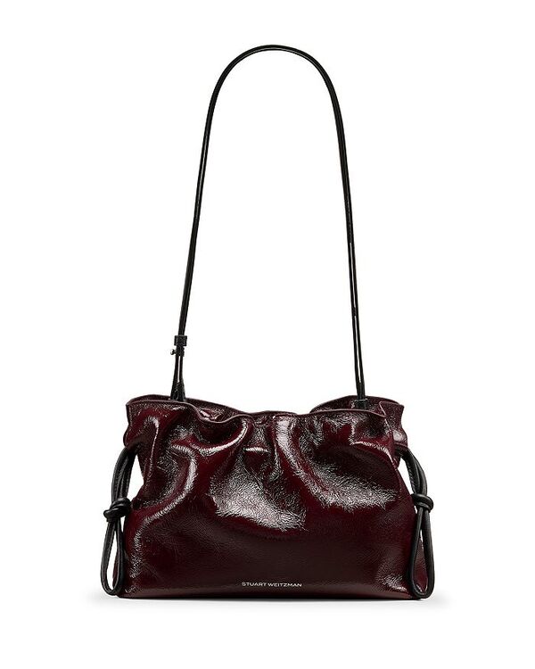 スチュアート ワイツマン レディース バッグ ハンドバッグ ミニ レザー Stuart Weitzman Mia Crinkled Patent Leather Mini Bag Boysenberry