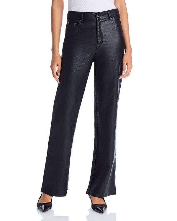 アクア レディース ボトムス カジュアルパンツ パンツ レザー フェイクレザー AQUA Faux Leather Flared Pants - Exclusive Black ブラック