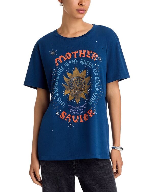 マザー レディース トップス Tシャツ MOTHER The Rowdy Embellished Tee Mother Savior Poseidon