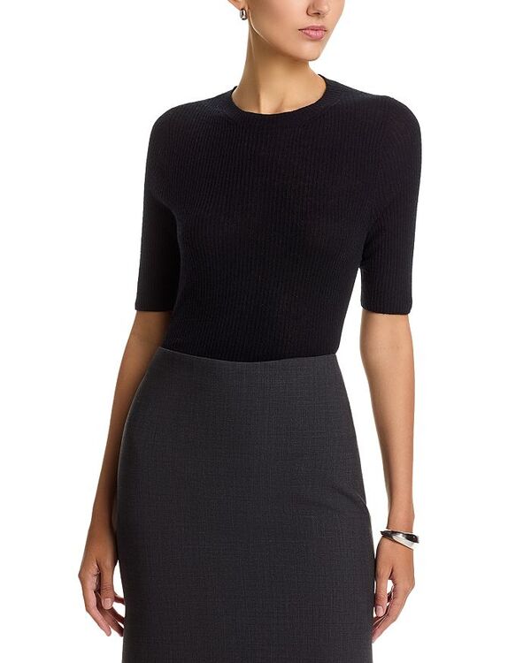 ファビアナ フィリッピ レディース アウター ニット・セーター リブ ウール セーター Fabiana Filippi Platinum Wool Blend Ribbed Elbow Sleeve Sweater Nero|ReVida 店