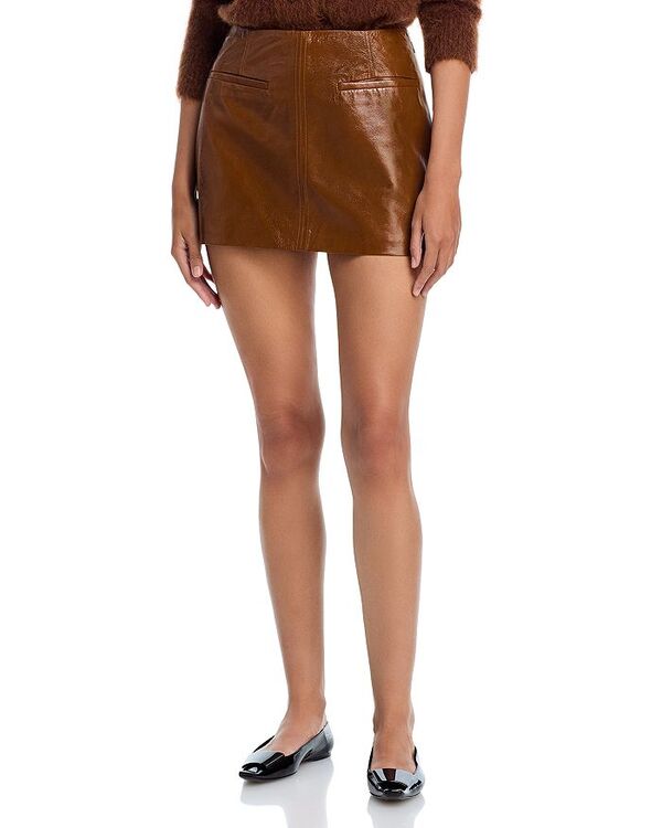 エーエルシー レディース ボトムス スカート ミニ レザー A.L.C. Cowan Leather Mini Skirt Saddle 49,680円